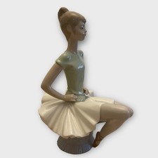 Vintage Lladro Laura Ballet Green Sitting Ballerina Girl Figurine Tutu 1978 picture