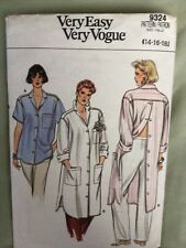 Vintage 80’s sewing pattern Vogue 9324,sz 14-18 shirt picture