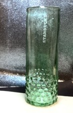 Starbucks Rare Hand Blown Green Glass Mexican Hobnail Tumbler New w Tags picture