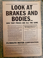 FREE SHIP 1934 Vintage Plymouth Ad Brakes and Bodies Automobilia picture