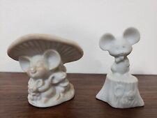 Vintage Hallmark Mushroom Woodland Porcelain Mice Duo picture