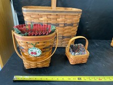 vintage Longaberger baskets estate lot of 3 basket collection w/ Bread & Milk picture