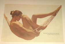 Vintage 1950s Bettie Page Pinup Photo Art Happy Birthday Cake Magazine Layout... picture