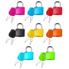 8 Pack Small Luggage Locks with Keys, Metal Padlocks, Multicolor picture
