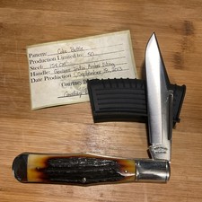2013 Daniel’s Family Tuna Valley India Amber Stag Coke Bottle Pocket Knife 1/50 picture