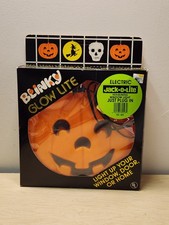 VTG 1990’s Blinky Glow Lite Pumpkin Jack O Lantern Light Blow Mold Halloween 9x7 picture
