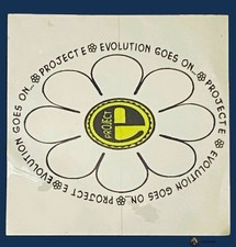 Vintage 90s Project E Sticker Evolution Goes On Flower Logo Decal Y2K NOS 4
