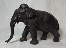Vtg Bronze Elephant Statue Figure Trunk Down 8