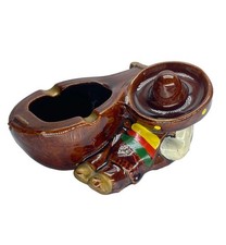 Vintage 1950s Pottery Mexican Man Siesta Sombrero Ashtray Peppy Lopez picture