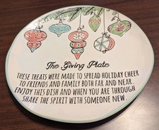 InHomestylez Spectrum Designz Giving Plate - Retro Ornaments 11” Christmas 2021 picture