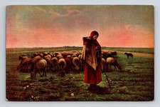 STENGEL Artist Jean Francois Millet The Shepherdess La Prier du Soir Postcard picture