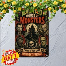 Vintage Goosebumps Haunted Mask Book Cover Horror Sign Metal Tin Plaque 8x12 picture