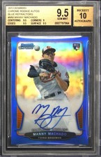 2013 BOWMAN CHROME ROOKIE AUTOS BLUE REFRACTOR MANNY MACHADO BGS 9.5 picture