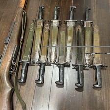 Original M1 Garand bayonet US marked w/ E-US scabbard also fits 1903 1903A3 NICE picture