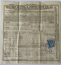 1901 New York Central & Hudson River RR Co Bill of Lading 1898 documentary stamp picture