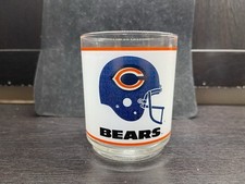 Vintage 1980’s Chicago Bears NFL Football & Exxon Mobil Frosted 12 Oz Glass picture