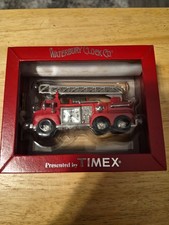 Vintage Timex Miniature Fire Engine Desk Clock Waterbury Clock Co picture