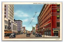 Genesee Avenue Street View Saginaw Michigan MI UNP Linen Postcard V20 picture