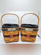 2 Longaberger 1993 Inaugural Basket with Liner and Protector picture