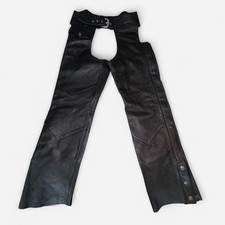 Vintage 2001 Harley Davidson H2901 Leather Chaps Womens SW Black Motorcycle picture