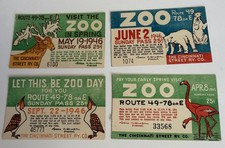 40s Cincinnati Street Railway Trolley Ticket Pass Zoo Lot of 4 picture