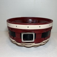 Longaberger 2015 Santa Belly Button Basket And Protector With Metal Buckle picture