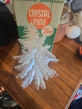 VTG Collector MCM 50s RETRO Peerless Crystal Pine Centerpiece Christmas Tree 9