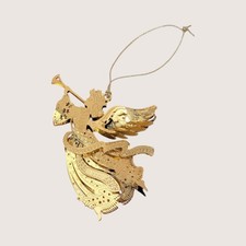 Vintage 1999 Danbury Mint Gold Millennium Angel Ornament Trumpet picture