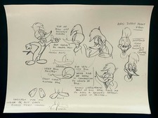 Original 1950s Walter Lantz Woody Woodpecker Model Sheet Photostat 10x12