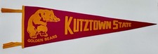 VTG 1960s Kutztown State University Flocked Felt Pennant Golden Bears 26