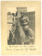 Benito Mussolini ~ Signed Autographed Oversized Horseback Photograph ~ JSA LOA picture
