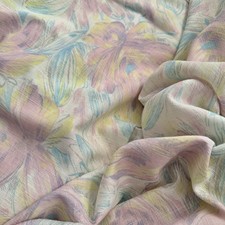 VTG 80s Pastel Floral Fabric 4Yds 58
