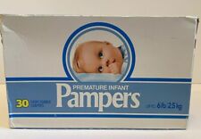 Collectors Vintage Pampers Diapers - Premature  6 Lbs - 30 Ct 1981 picture