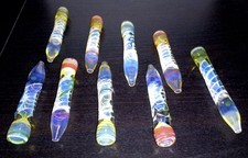 3x🔥3.5” HITTER GLASS CHILLUM TOBACCO SMOKING PIPE RANDOM SHAPES & COLOR😎 picture