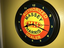 Massey Harris Farm Tractor AuthDeal Barn Garage Man Cave Advertising Clock Sign picture