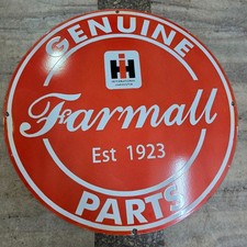 FARMALL PARTS PORCELAIN ENAMEL SIGN 29 X 29 INCHES picture