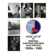 Huge Vintage Lot of 67 1950s-1970s Eastern Airlines Official 8 x 10 Photos Miami picture