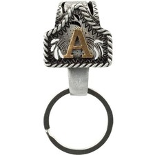 Vintage Western Cowboy Letter Keychain,Handmade Solid Metal A-Z Initial Key C... picture