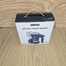Servappetit Black 50s Retro Style Hand Mixer w/ 2 Beaters & Dough Hooks SERV NIB picture