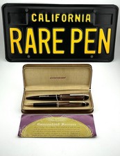 Vintage WAHL EVERSHARP SKYLINE EXECUTIVE Fountain Pen & Pencil 14K F Flex WOW picture