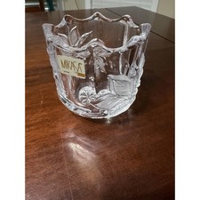 Vintage Mikasa Japan Festive Poinsettia Votive Crystal Candleholder picture