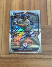 2023 Bowman Chrome Draft Signed Wyatt Langford Refractor Auto Rangers #106 GTP picture