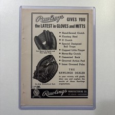 1945 Rawlings Baseball Gloves & Mitts St. Louis, MO Ad Rare Vintage Antique picture