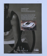 2000 Lincoln LS Vintage U.S. OPEN Tennis MT Coy  Original Print Ad 8.5 x 11