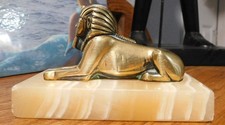 Egyptian Antique Brass Sphinx - 1 owner for sixty-three years picture