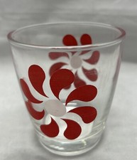 Atlas Sour Cream Red Daisy Pinwheel 8 oz Glass #950 picture