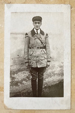 RARE POST-WW1 GERMAN FREIKORPS OBERLAND MUSICIAN w/FLUTE 1919 PHOTO POSTCARD picture