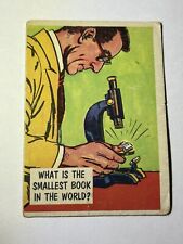 1957 Topps Isolation Booth #74 What Is The Smallest Book In The World? C49 picture