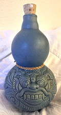 Vintage Arak Bali Gwan Hoo (GGH) Indonesia Ceramic Decanter Blue Tiki Barware picture