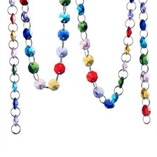 6FT Glass Crystal Rainbow Color 14mm Octagon Beads Chain Chandelier Colorful  picture
